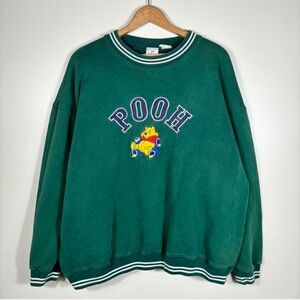 Disney Men's Green Pooh Crewneck Sweater